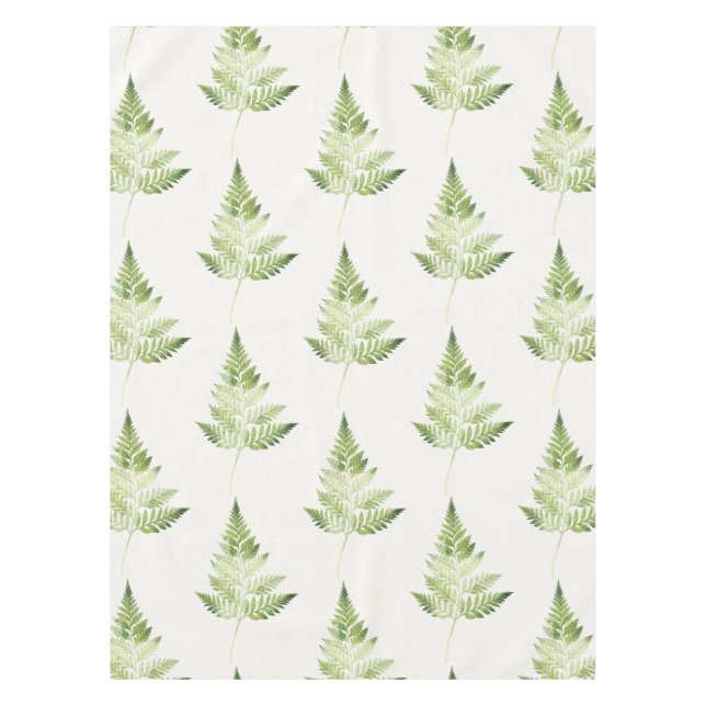 Minimalist Green Fern Botanical Illustration Tablecloth (Front)