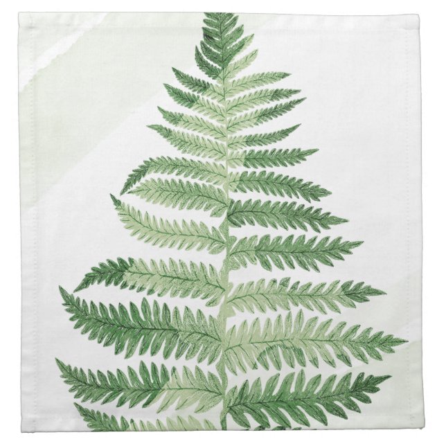 Minimalist Green Fern Cloth Napkin (Front)