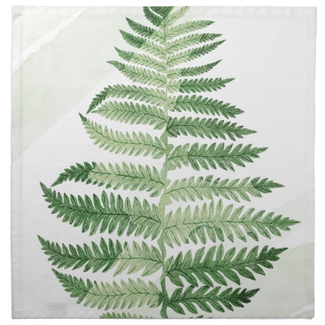 Minimalist Green Fern Cloth Napkin (Front)