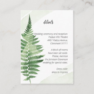 Minimalist Green Fern Enclosure Card