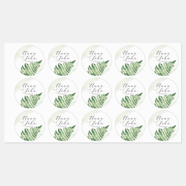 Minimalist Green Fern Labels (Sheet)