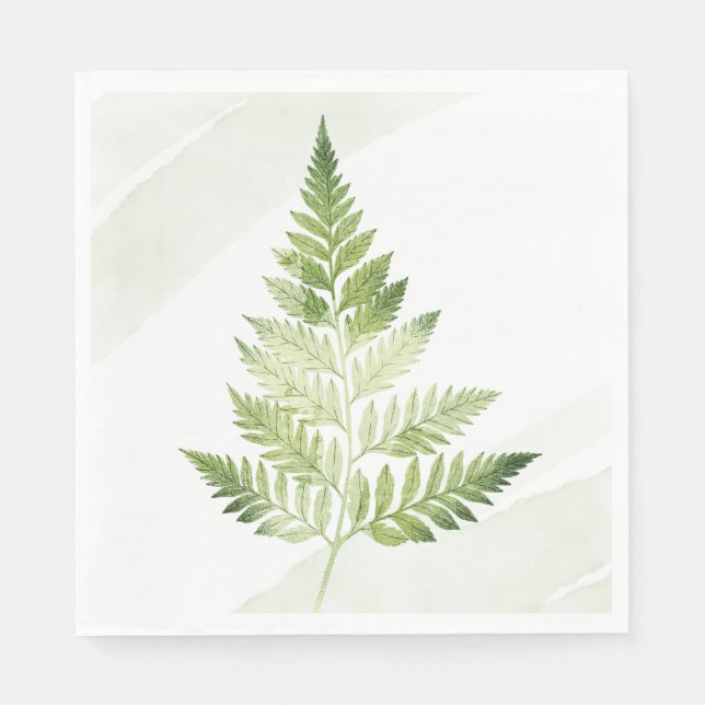 Minimalist Green Fern  Napkins (Front)