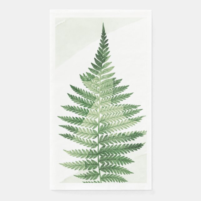Minimalist Green Fern Paper Guest Towels (Front)