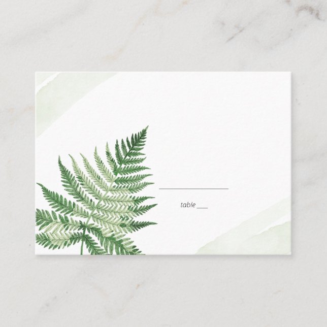 Minimalist Green Fern  Place Card (Front)
