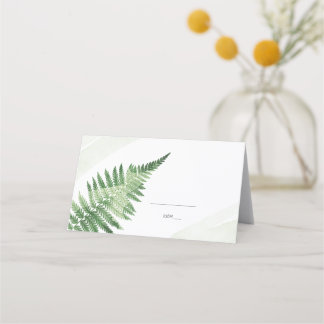 Minimalist Green Fern Place Card