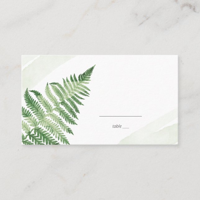 Minimalist Green Fern  Place Card (Front)