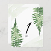 Minimalist Green Fern Table Number (Front/Back)