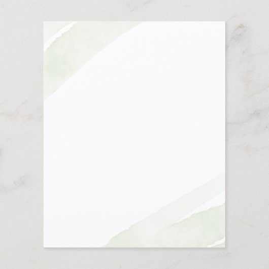 Minimalist Green Fern Table Number (Back)