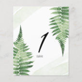 Minimalist Green Fern Table Number (Front)