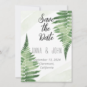 Minimalist Green Fern Wedding Invitation
