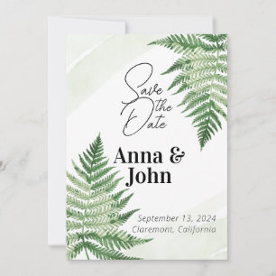 Minimalist Green Fern Wedding Invitation