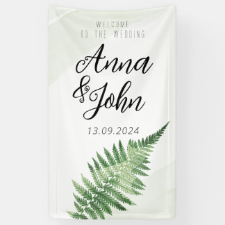 Minimalist Green Fern Wedding Sign
