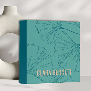 Minimalist Green Floral Elegant Botanical 3 Ring Binder