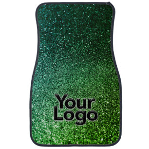 Minimalist Green Glitter Business Logo Classic Car Floor Mat
