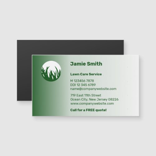 Minimalist Green Lawn Care Promotional Magnet