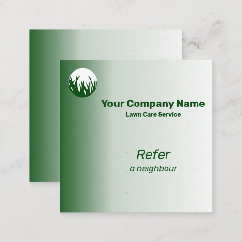 Minimalist Green Lawn Care Refer A Friend Card