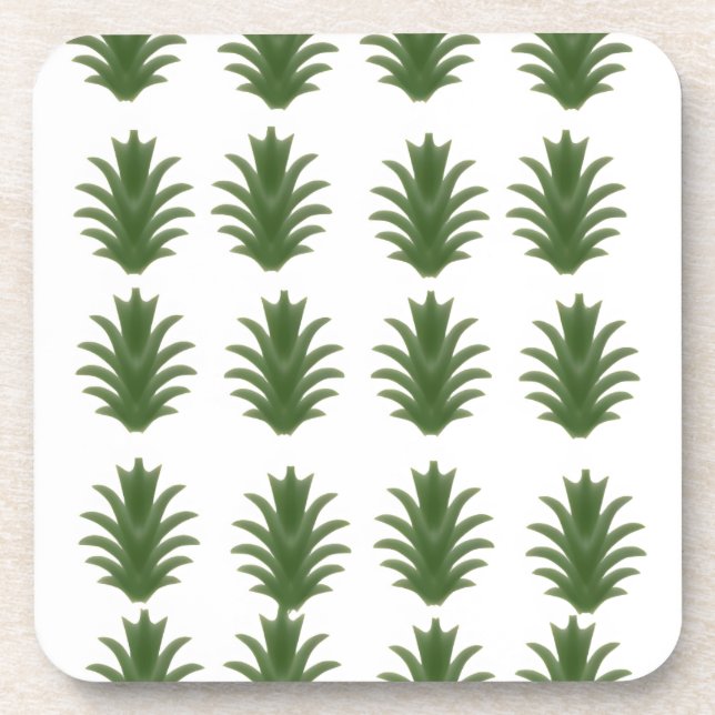 Minimalist Green Leaf Botanical Paper Plate Beverage Coaster (Front)