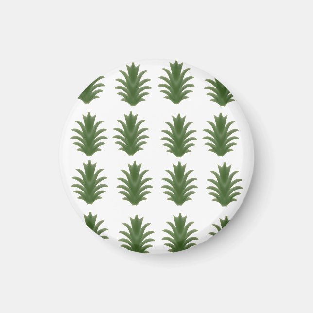 Minimalist Green Leaf Botanical Paper Plate Magnet (Front)