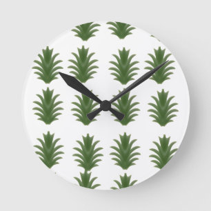 Minimalist Green Leaf Botanical Paper Plate Round Clock