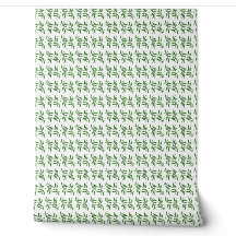 Minimalist Green Leaves Pattern Wallpaper