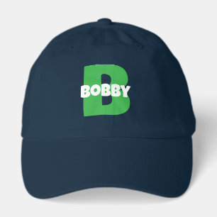 Minimalist Green Monogram and Name Custom Hat