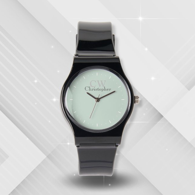 Minimalist Green Monogram Watch (Creator Uploaded)