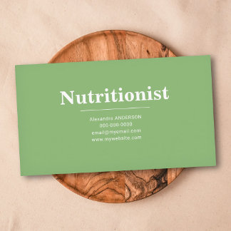 Minimalist & Green -  Nutritionist Business Card