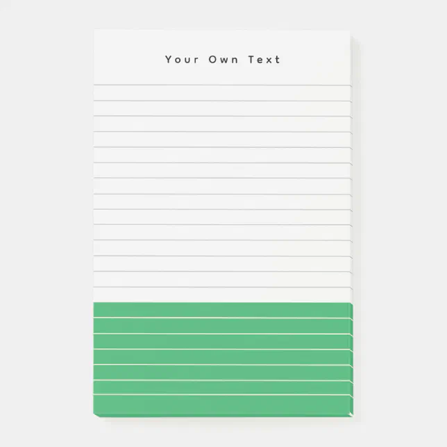 Minimalist Green Pop Color-block Lined Notepad | Zazzle