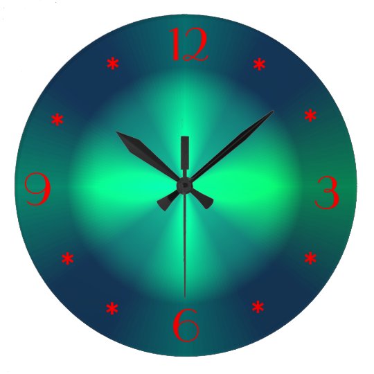 Minimalist Green Red Illuminated >Wall Clocks