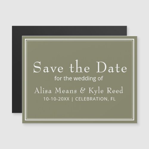 Minimalist Green Save the Date Magnet