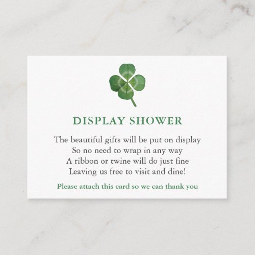 Minimalist Green St Patricks Day Display Shower Enclosure Card