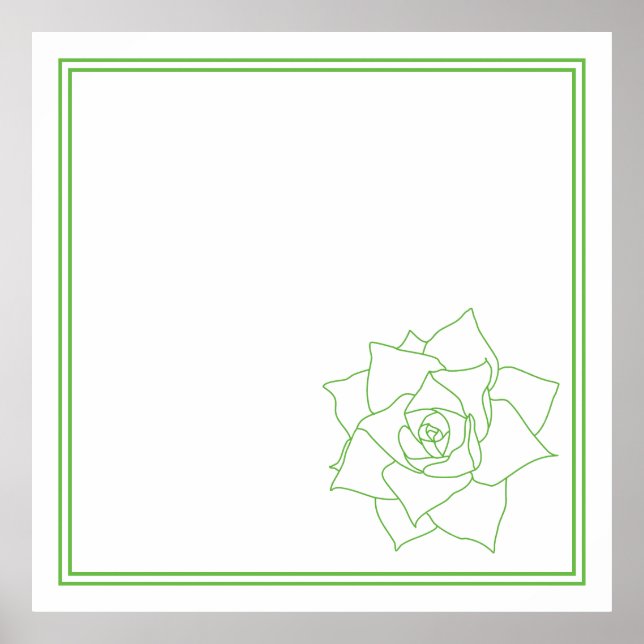 Minimalist Green Succulent Wall Art (Front)