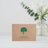 Minimalist Green Tree Kraft (printed) Landscaping Business Card (Standing Front)