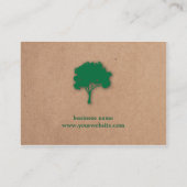 Minimalist Green Tree Kraft (printed) Landscaping Business Card (Front)