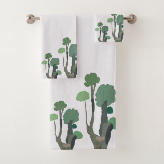 Minimalist Green Tree Pattern