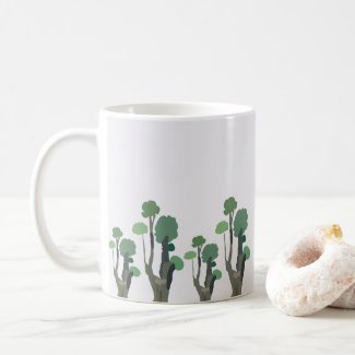Minimalist Green Tree Pattern