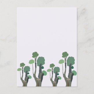 Minimalist Green Tree Pattern