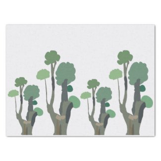 Minimalist Green Tree Pattern