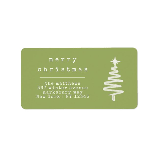 Minimalist Green Typewriter Family Return Label (Front)