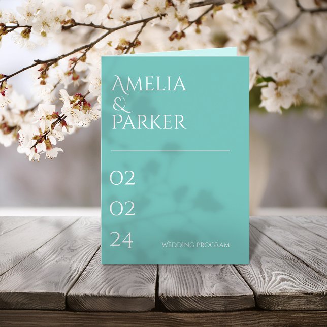 Minimalist Green Wedding Program (Creator Uploaded)