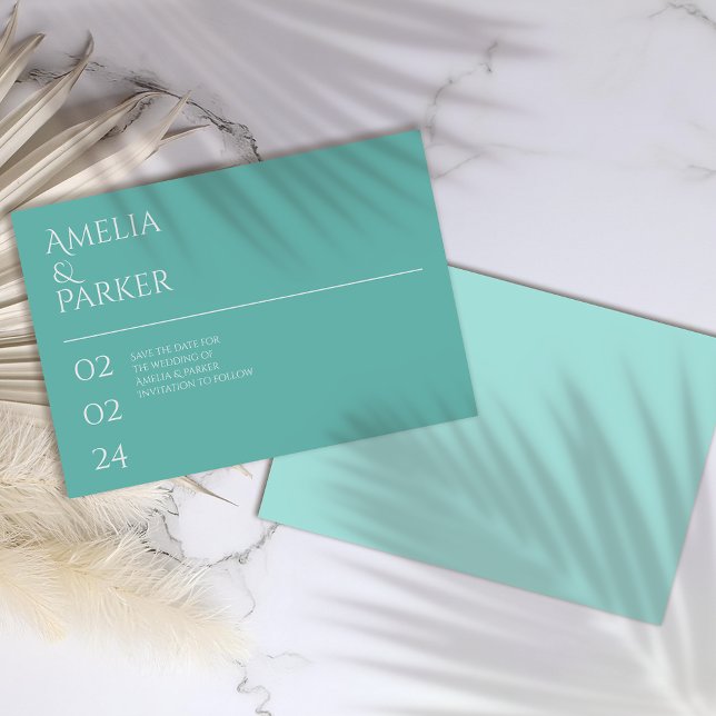 Minimalist Green Wedding save the date card (Creator Uploaded)