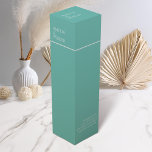 Minimalist Green Wedding Wine Box<br><div class="desc">Add a touch of elegance to your wedding with our minimalist green wine box, designed to complement our matching stationery suite. Featuring a sleek vibrant teal green background with white text, this label perfectly balances simplicity and sophistication. The thoughtful typography and cohesive design ensure your wine bottles make a stylish...</div>