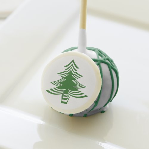 Minimalist Green  White Iconic Christmas Tree Cake Pops