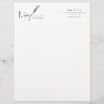 Minimalist Green & White Simple Modern Notary Letterhead<br><div class="desc">Create a professional mailings with Minimalist Green & White Simple Modern Notary Letterhead. Don't wait for opportunity, create it! Featuring a notary loan signing agent designed with a green feathered calligraphy pen logo and simple, elegant design, this 8.5" x 11" letterhead is perfect for making sure your communication looks great....</div>