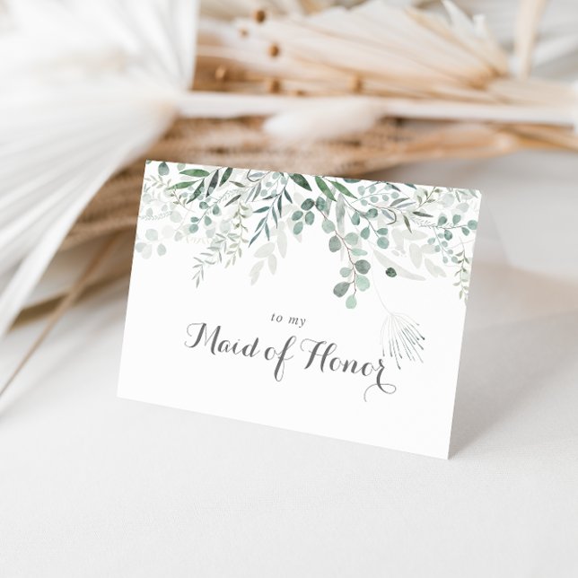 Minimalist Greenery Eucalyptus Bridal Party  Thank You Card (Creator Uploaded)