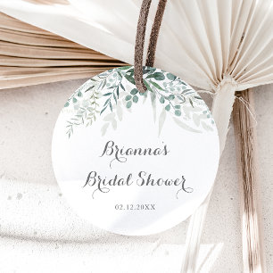 Minimalist Greenery Eucalyptus Bridal Shower Favor Classic Round Sticker