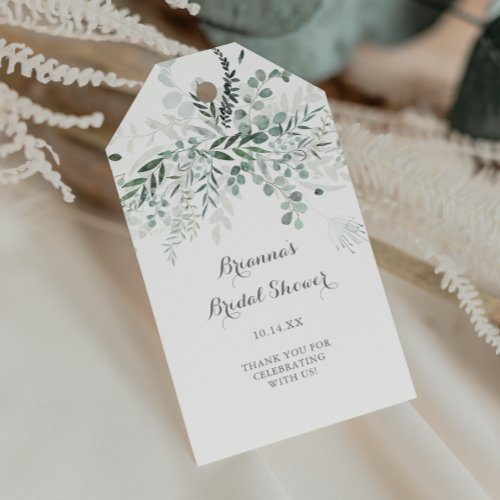 Minimalist Greenery Eucalyptus Bridal Shower Gift Tags