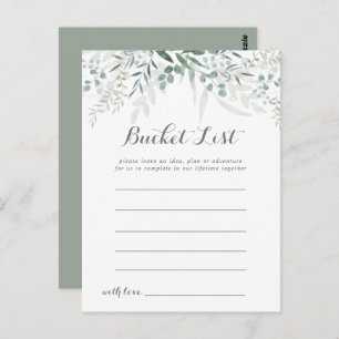 Minimalist Greenery Eucalyptus Bucket List Cards