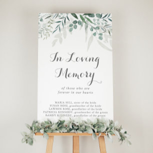 Minimalist Greenery Eucalyptus In Loving Memory Poster