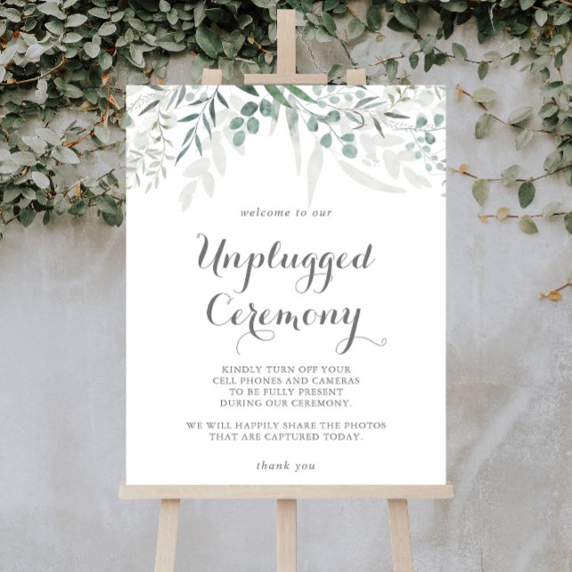 Minimalist Greenery Eucalyptus Unplugged Ceremony  Poster (Creator Uploaded)